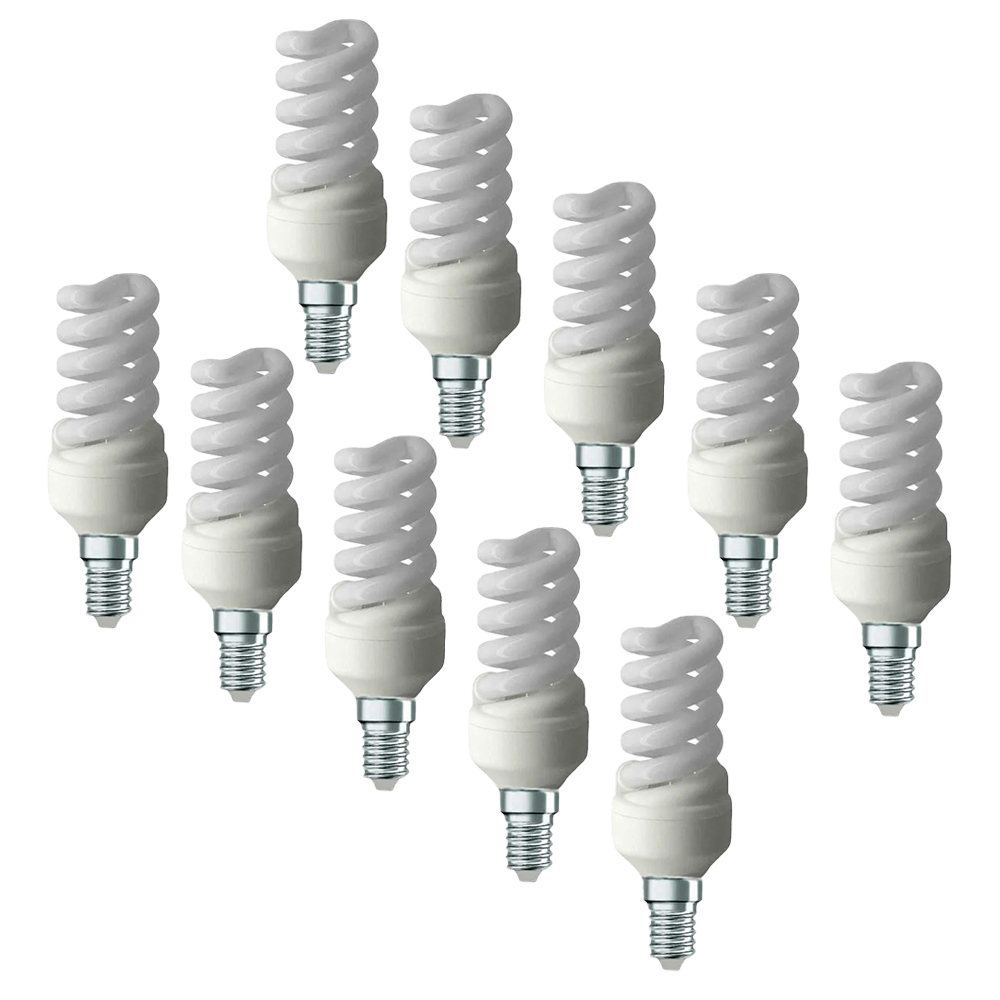 لامپ کم مصرف 11 وات رنگین لایت مدل پیچ پایه E14 بسته 10 عددی