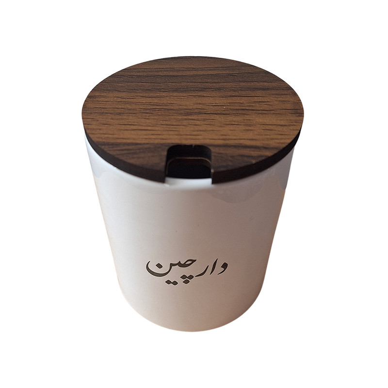 جا ادویه مدل درب چوبی طرح دارچین جا ادویه مدل درب چوبی طرح دارچین