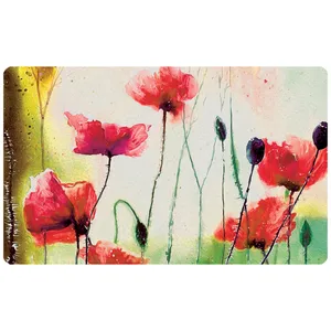 پادری مدل سه لایه طرح گل شقایق کد 1505 سایز 75x45 سانتی متر