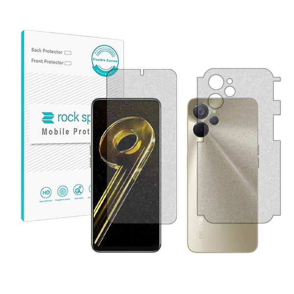 محافظ صفحه نمایش مات راک اسپیس مدل HyMTT مناسب برای گوشی موبایل ریلمی 9i 5G به همراه محافظ پشت گوشی