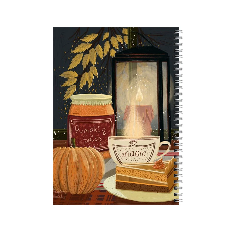 دفتر مشق 50 برگ بامبیلیپ طرح کیک کدو تنبل و تم پاییز کد 3601709