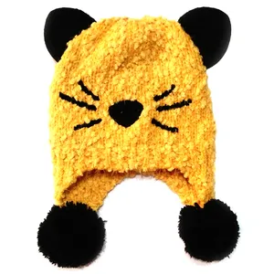 کلاه بافتنی نوزادی طرح گربه کد M407