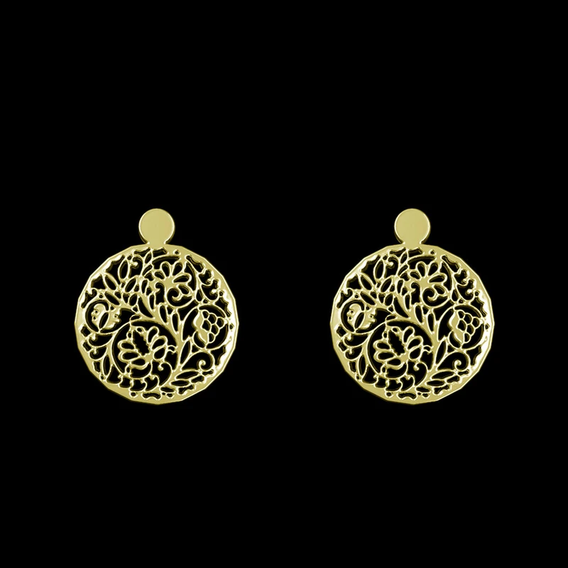 گوشواره طلا 18 عیار زنانه مدوپد مدل گل کد GA1-12986