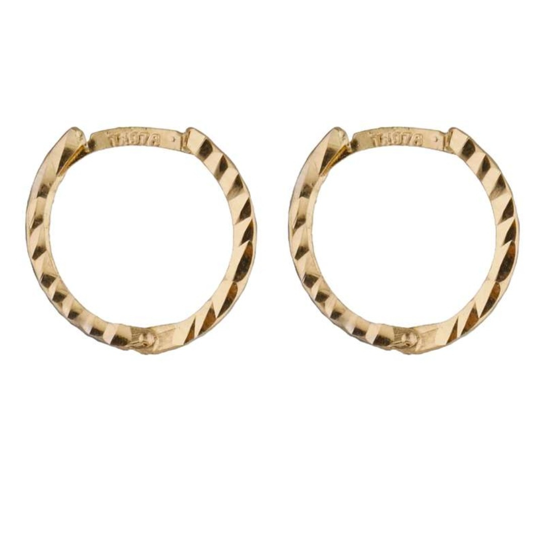 گوشواره طلا 18 عیار زنانه الی گلد گالری مدل حلقه ای گارنت کد 99000