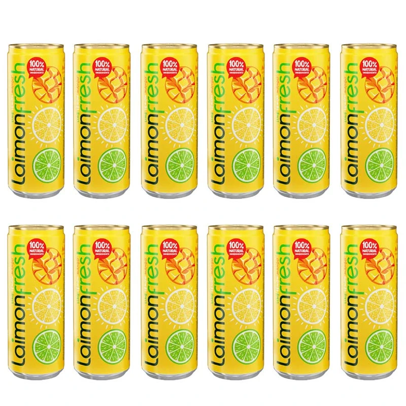 نوشیدنی گازدار با طعم لیمو انبه لایمون فرش - 330 میلی لیتر بسته 12 عددی