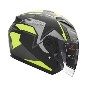 کلاه کاسکت بدون فک فلش مدل 868 matt black-neon yellow