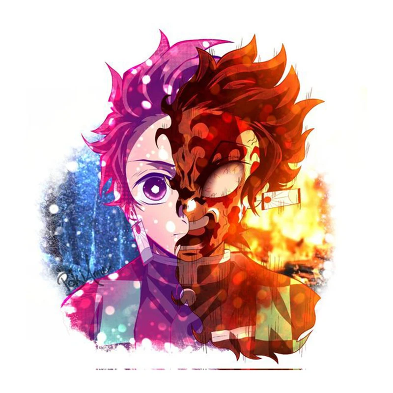 استیکر لپ تاپ و موبایل مدل انیمه طرح شیطان کش کامادو تانجیرو demon slayer kamado tanjiro کد 297