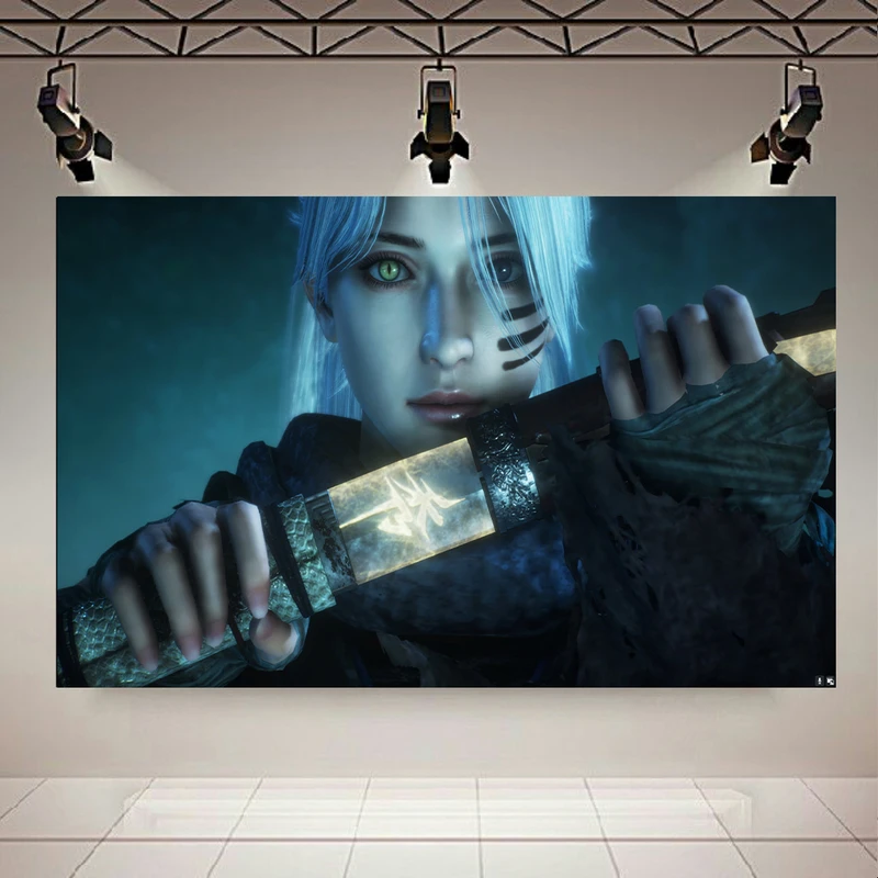 تابلو بوم طرح دختر مدل گیم Nioh First Samurai کد AR2583