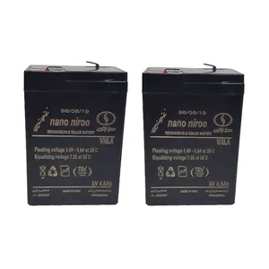 باتری UPS با ولتاژ 6 ولت و شدت جریان 4.5 آمپرساعت صبا باتری مدل نانو نیرو سته دو عددی