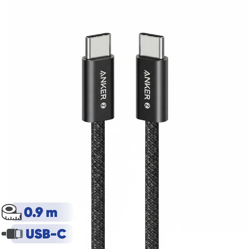 کابل تبدیل USB-C به USB-C انکر مدل Zolo A8060 طول 0.9 متر با توان 240 وات