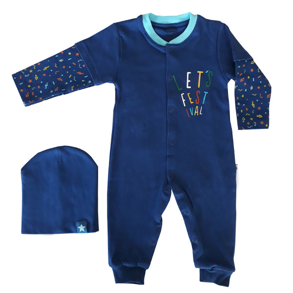 ست سرهمی و کلاه نوزادی مدل LETS کد 175