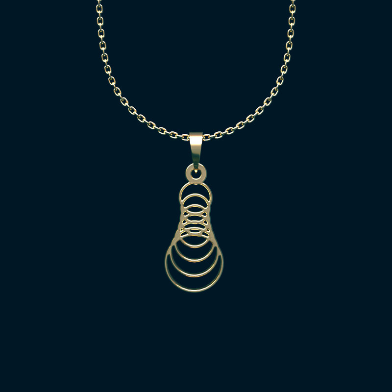 گردنبند طلا 18 عیار زنانه مدوپد مدل حلقه دایره کد RR2-1-1168