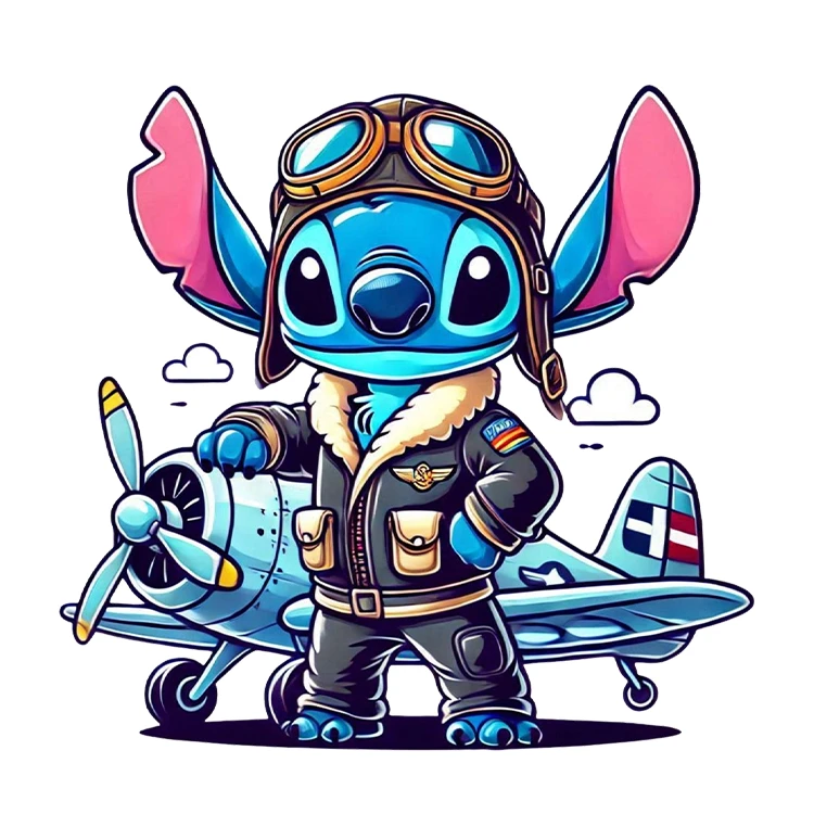 استیکر پارچه و لباس پاد آفرین مدل کارتونی استیچ کیوت بامزه کد S3933