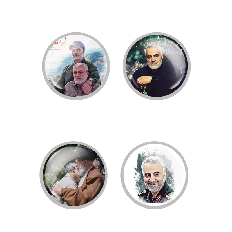 مگنت طرح شهید حاج قاسم سلیمانی کد 39 بسته 4 عددی