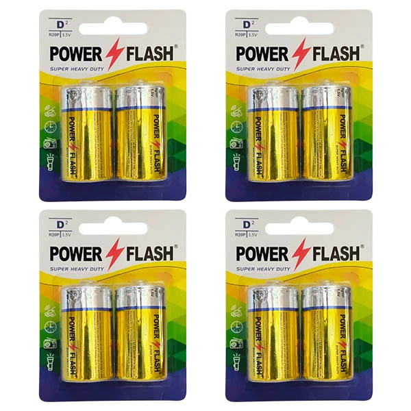 باتری D پاور فلش مدل Heavy Duty-D بسته 8 عددی