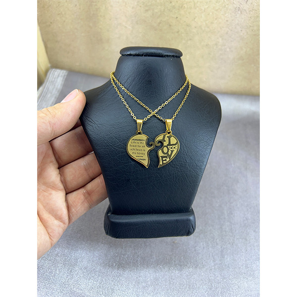 گردنبند مدل قلب کد 619056 مجموعه دو عددی
