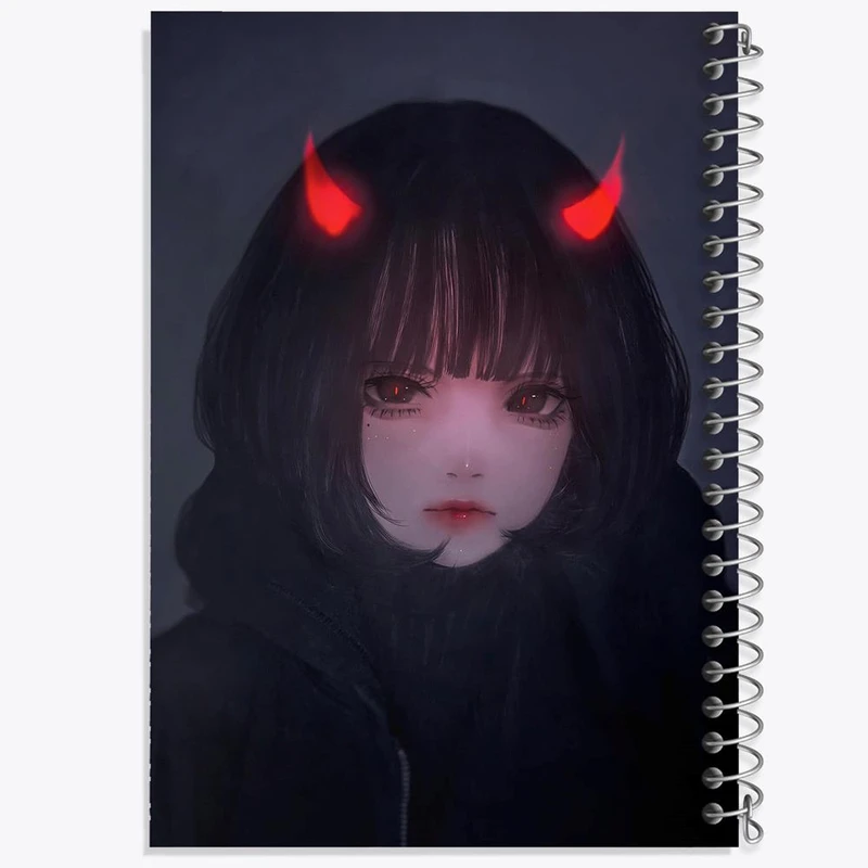 دفتر مشق 50 برگ خندالو مدل دختر انیمه ای کد 18087