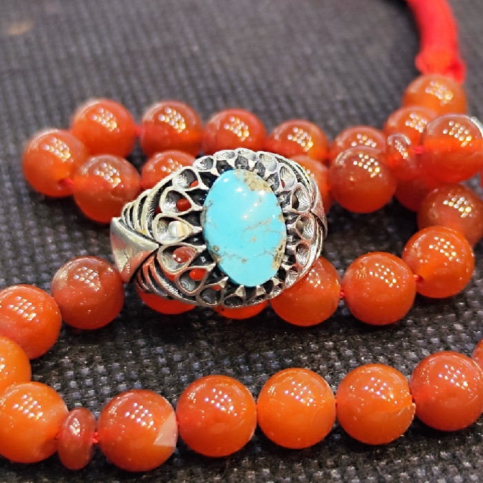 انگشتر نقره مردانه مدل سنگ فیروزه نیشابور کد 327 انگشتر نقره مردانه مدل سنگ فیروزه نیشابور کد 327