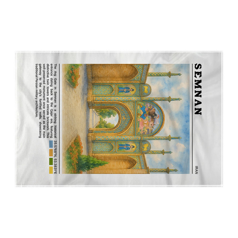 کاغذ کادو ترمه طراحان ایده مدل دروازه ارگ سمنان کد map0820 سایز 57x37 سانتی متر