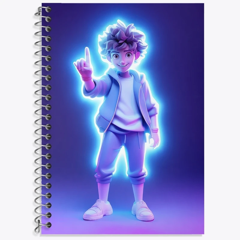 دفتر زبان 50 برگ خندالو مدل دو خط طرح پسر انیمه ای کد N581