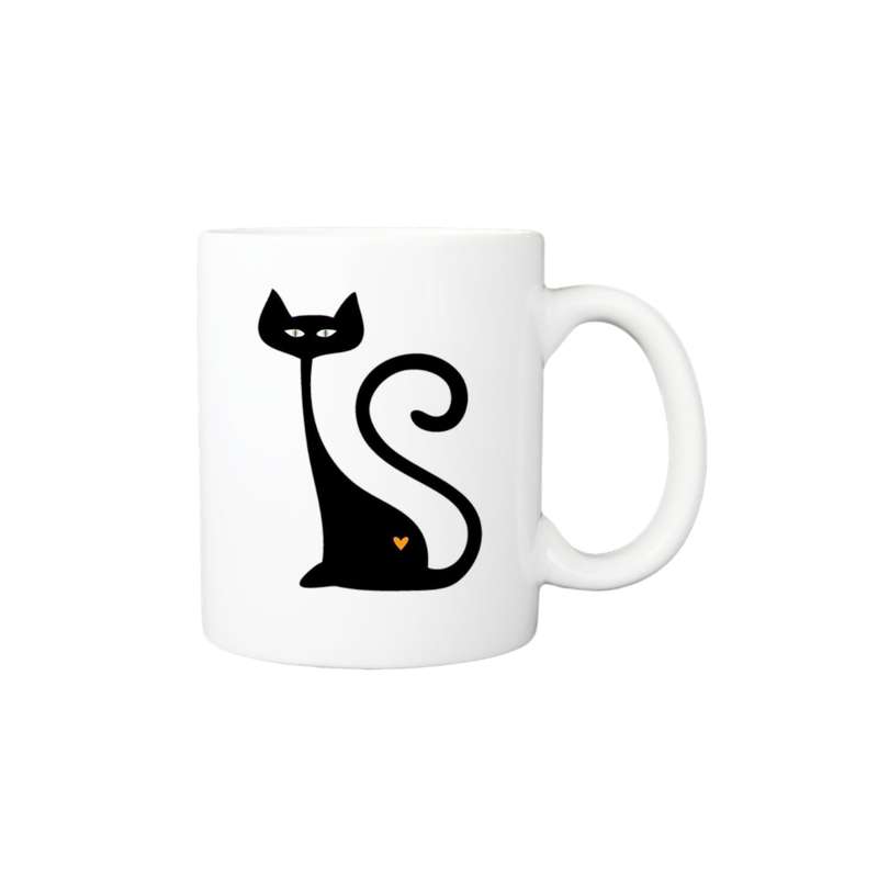 ماگ طرح گربه و قلب