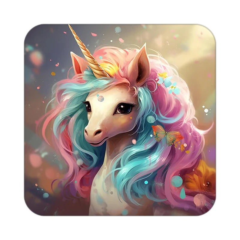 زیر لیوانی کاکتی طرح اسب تک شاخ و یونیکورن مدل mp33009