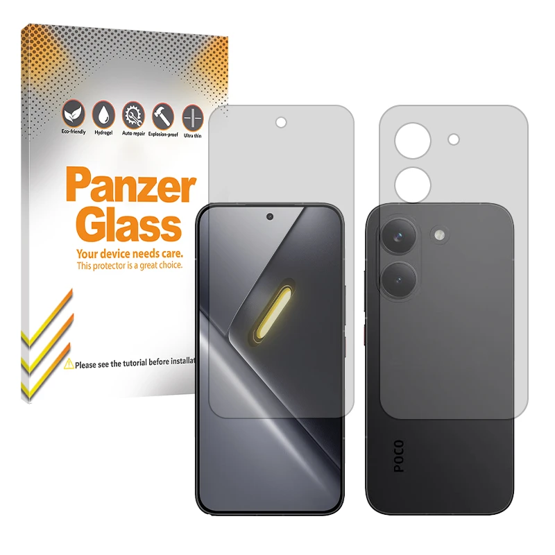 محافظ صفحه نمایش شفاف پنزر گلس مدل هیدروژلی مناسب برای گوشی موبایل شیائومی Poco X8 Pro به همراه محافظ پشت گوشی