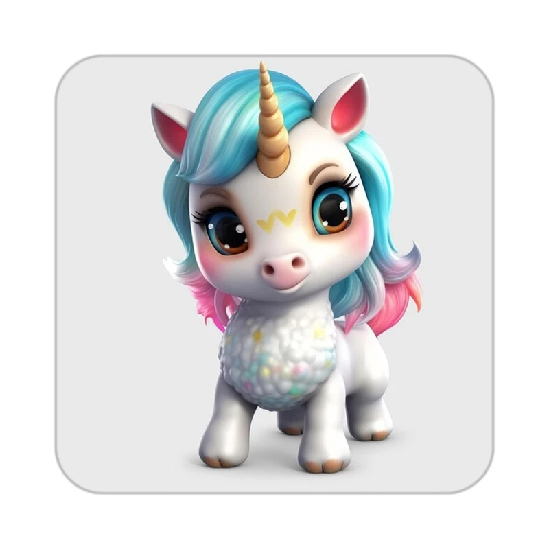 زیر لیوانی کاکتی طرح اسب تک شاخ و یونیکورن مدل mp32814