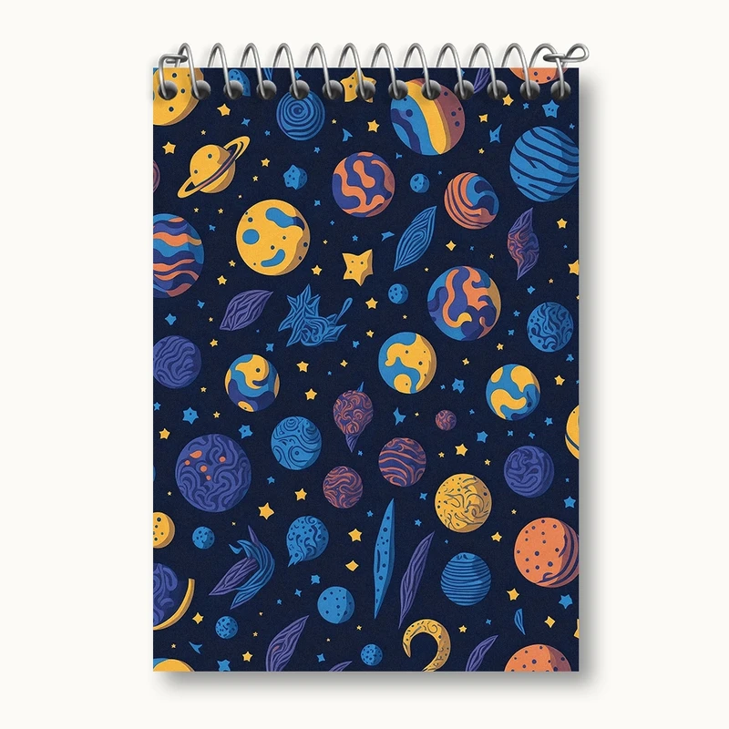دفتر یادداشت 50 برگ خندالو مدل سیاره و کهکشان کد N467