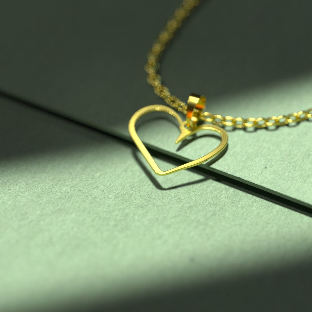 گردنبند طلا 18 عیار زنانه مدوپد مدل قلب کد E3-1-1062 - - 2