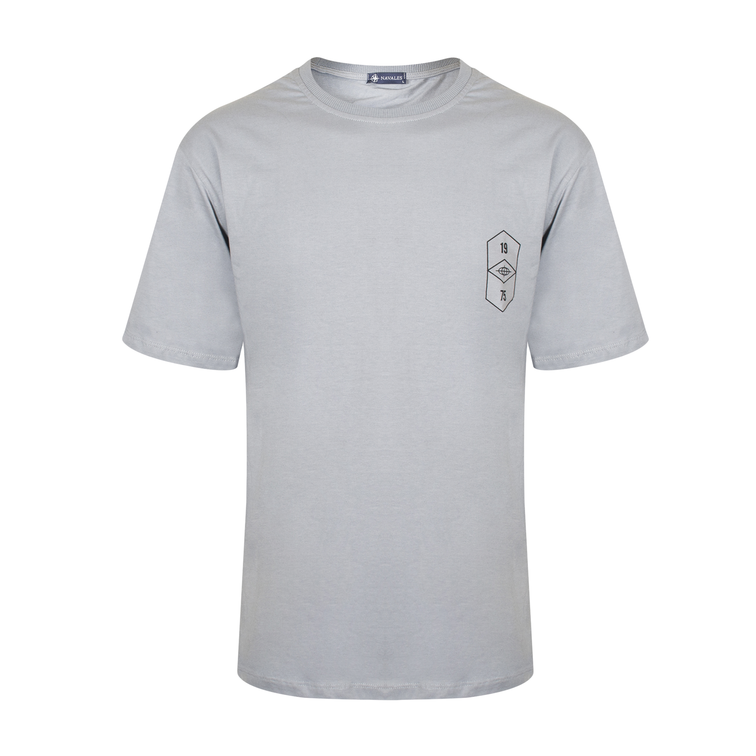 تی شرت آستین کوتاه مردانه ناوالس مدل T رنگ طوسی -  - 1