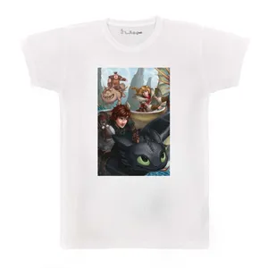 تی شرت بچگانه پرمانه طرح اژدها سواران کد pmt.3970