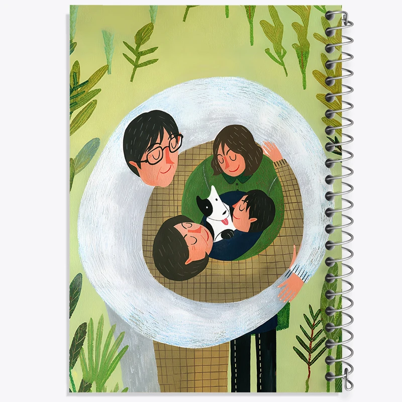 دفتر ژورنال نویسی 50 برگ خندالو مدل نقطه ای طرح خانواده شاد کد F7393