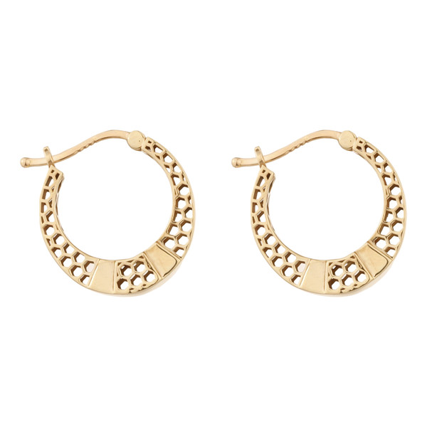 گوشواره طلا کم اجرت 18 عیار زنانه گلدم مدل E-2311010