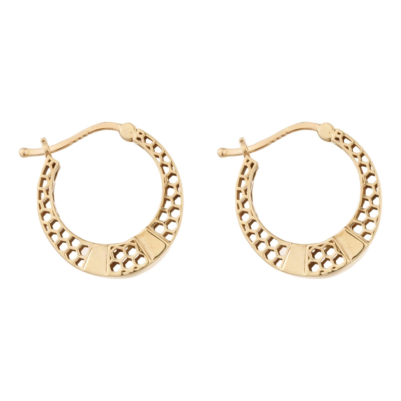 گوشواره طلا کم اجرت 18 عیار زنانه گلدم مدل E-2311010 -  - 1