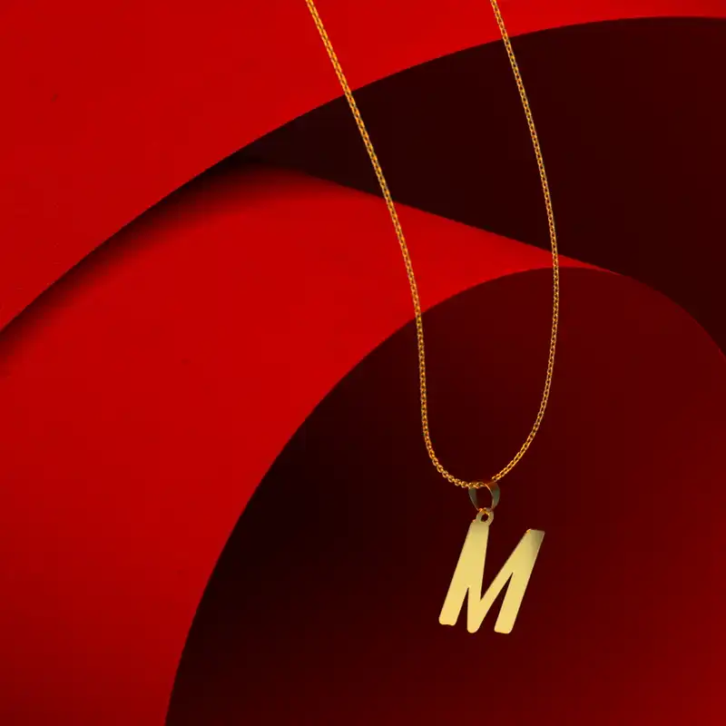 گردنبند طلا 18 عیار زنانه مدوپد مدل حرف M کد H3-1-1299