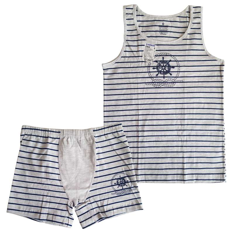 ست تاپ و شلوارک پسرانه بایکار مدل 2902ST