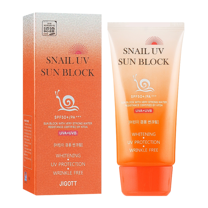 کرم ضد آفتاب بدون رنگ جیگوت SPF 50 مدل حلزون مناسب انواع پوست حجم 50 میلیلیتر