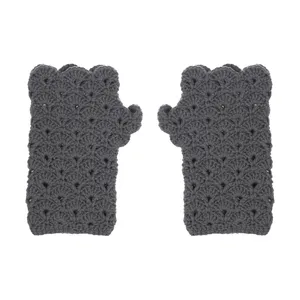 دستکش بافتنی زنانه مدل AZ-01 رنگ طوسی