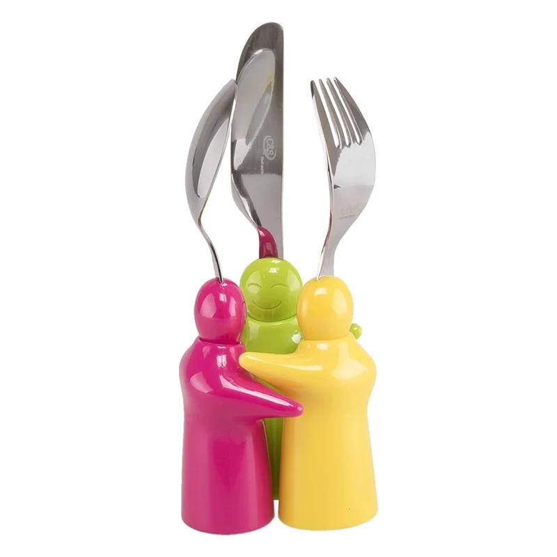 ست 3 تکه قاشق و چنگال کودک طرح آدمک مدل H-320