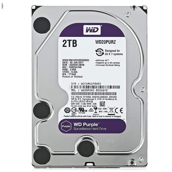 هارد دیسک اینترنال وسترن دیجیتال مدل WD PURPLE WD20PURX ظرفیت 2 ترابایت 