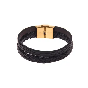 دستبند مردانه مدل چرمی BR-1-211355