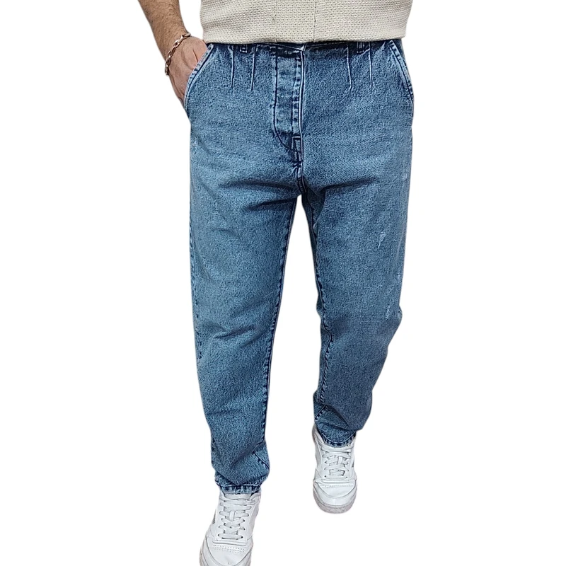 شلوار جین مردانه مدل مام فیت کد 0102 