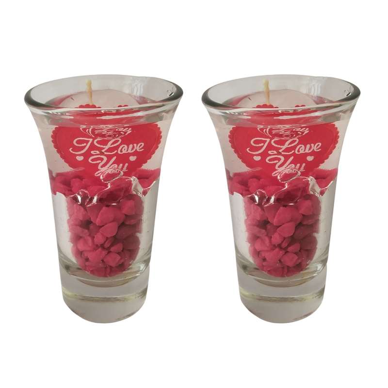 شمع مدل ژله ای لاو i love you بسته 2 عددی