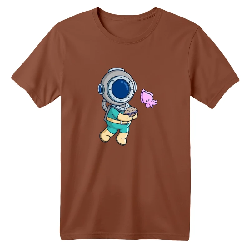 تی شرت آستین کوتاه بچگانه مدل آدم فضایی کد 01