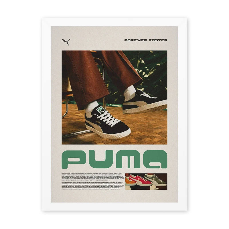 تابلو مدل دکوراتیو طرح کفش پوما کد 1041 فریم سفید