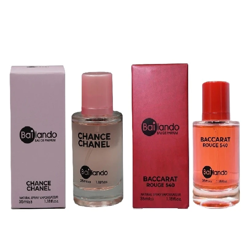 عطر جیبی زنانه بایلندو مدل شانل چنس با رایحه گرم و گلی حجم 35 میلی‌لیتر به همراه عطر جیبی زنانه بایلندو مدل باکارات رژ با رایحه گرم و شیرین حجم 35 میلی‌لیتر