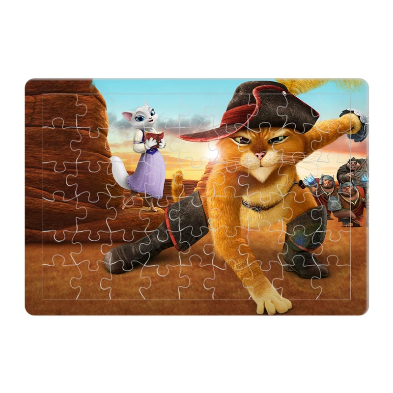 پازل 54 تکه هومرو مدل PL259 طرح انیمیشن گربه چکمه پوش