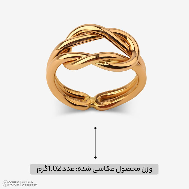 انگشتر طلا 18 عیار زنانه گلدم مدل R345009 سایز 50