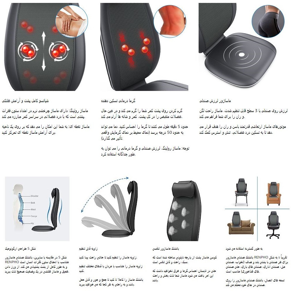 ماساژور صندلی رنفو مدل RF-BM086 ماساژور صندلی رنفو مدل RF-BM086